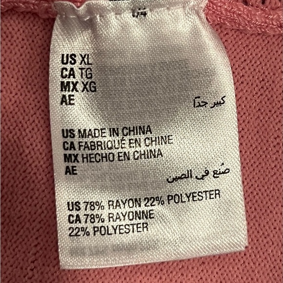 KAREN SCOTT women Pink Textured Open Cardigan/size XL - Picture 9 of 9